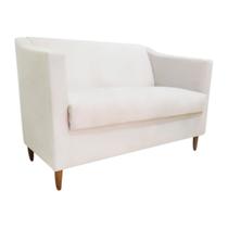 Namoradeira Tila Decorativa 2 Lugares Suede Branco - Maitê Moda Casa