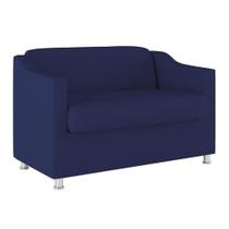 Namoradeira Tilla Sala De Estar Tecido Suede Balaqui Decor azul Marinho