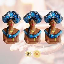 Namoradeiras Três Marias Bonecas de Barro Golden 10cm Terra do Mestre Vitalino Caruaru Namoradeiras Três Marias Bonecas de Barro Golden 10cm Terra do Mestre Vitalino Caruaru