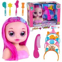 Nancy Hair Make Up Boneca Busto Brinquedo Infantil Para Pentear E Maquiar - Super Toys