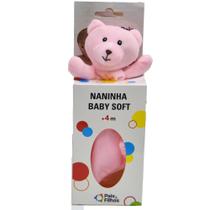 Naninha Baby de Poliéster Ursinho Rosa