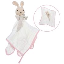 Naninha Bebe Com Prendedor Chupetas Rosa Menina Bichinho Coelhinho Tecido Fralda 100% Algodão