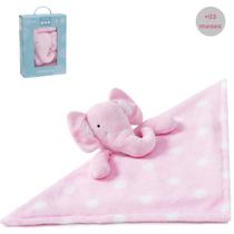 Naninha Bebê Pelúcia de Apego Macia Safári Elefante Rosa, Azul, Cinza