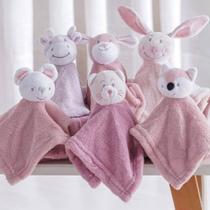Naninha bichos em plush Fofinha bebê Infantil menino/menina - Bene Casa 27cm x 27cm SORTIDOS