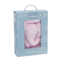 Naninha Com Bichinho de Pelúcia bebê bebe - Elefantinho - Rosa - Loani A2 Naninha Com Bichinho de Pelúcia bebê bebe - Elefantinho - Rosa - Loani A2