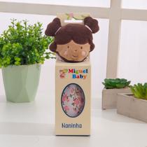Naninha com Bichinho de Pelúcia Menina Emily Bebê Porta Chupeta