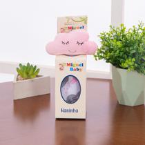 Naninha com Bichinho de Pelúcia Nuvem Rosa Bebê Porta Chupeta