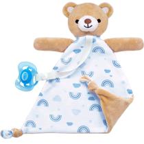 Naninha de urso Pelúcia Bebê Soninho Azul Buba Baby