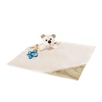 Naninha Para Bebê com Ursinho de Pelúcia Marfim Naninha Para Bebê com Ursinho de Pelúcia Marfim