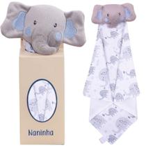 Naninha para Bebê Elefantinho Azul - Miguel Baby