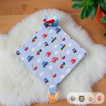 Naninha Para Bebê Menina Menino 100% Algodão Bordada c/ Prendedor de Chupeta 01 Peça