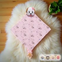 Naninha Para Bebê Menina Menino 100% Algodão Bordada c/ Prendedor de Chupeta 01 Peça