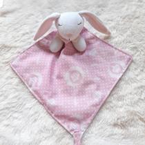 Naninha para Bebe Menina Paninho Naninha Coelhinha de Pelúcia Rosa Macio Estampas Váriadas