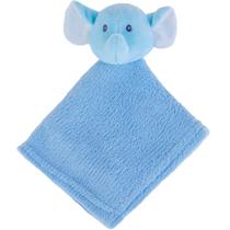 Naninha para Meninos Coral Fleece 100% Poliéster 27x27cm Elefante Azul