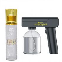 Nano gold jet spray led azul - natureza cosmeticos + miracle potion acqua de babosa 200ml