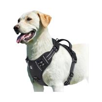 Não puxe o arnês do cão, Colete acolchoado macio ajustável, alça de controle fácil