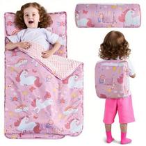 Nap Mat DJY Toddler Pink Unicorn com travesseiro e cobertor removíveis Nap Mat DJY Toddler Pink Unicorn com travesseiro e cobertor removíveis