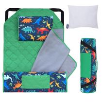 Nap Mat Wildkin Modern para crianças com travesseiro reutilizável Jurassic Nap Mat Wildkin Modern para crianças com travesseiro reutilizável Jurassic