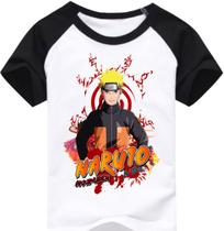 Naruto Camiseta Raglan infantil Naruto - Mangas preta