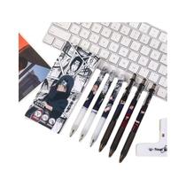 Naruto Sasuke Uchiha 6pcs Conjunto De Canetas De Gel Com Desenhos Animados Impressos Canetas