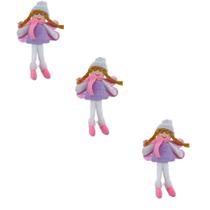 NATAL BONECA ANJO TECIDO PERNA MOLE 14x25cm MAGIZI - KIT C/3un