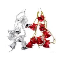 Natal cordao bolinhas c/8 sinos 4,5cmx2mts color Natal cordao bolinhas c/8 sinos 4,5cmx2mts color