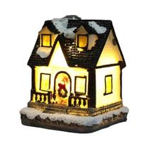 Natal Led Luz Casa Resina Em Miniatura Natal Brilho Decoração Pequeno Ornamento Presente De Ano Novo