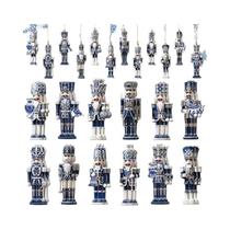 Natal madeira Nutcracker fantoche, soldado decoração conjunto, pingente, 12 pcs Natal madeira Nutcracker fantoche, soldado decoração conjunto, pingente, 12 pcs