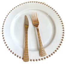 Natal Mesa Posta Prato 26cm Acrílico Rose +Talheres-12un Natal Mesa Posta Prato 26cm Acrílico Rose +Talheres-12un