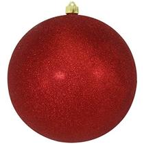 Natal por Krebs Grande Classe Comercial Interior ao Ar Livre Umidade Resistente à Quebra Plástico Ball Ornament (Glitter Vermelho, 10 polegadas (250mm)) - Christmas By Krebs