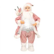 Natal Rosa Robe Papai Noel Estatueta Boneca Pelúcia Estátuas Em Pé Decoração Xmas Ornamento Ornamentível Presentes de Brinquedo - 45cm