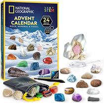 NATIONAL GEOGRAPHIC Rock Collection Advent Calendar 2022 - Calendário do Advento para Crianças com 24 Pedras Preciosas, Minerais & Fósseis para Crianças, um Calendário completo de contagem regressiva de Natal da Gem & Fossil Collection com Mini Gemst