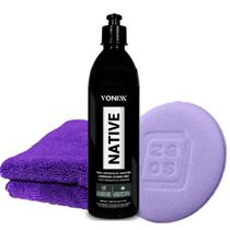 Native Cleaner Wax Cera Liquida Carnaúba + Aplicador Espuma + Microfibra 350 GSM