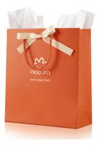 Natura Sacola De Presente Laranja Com Seda E Laço P Com 10un