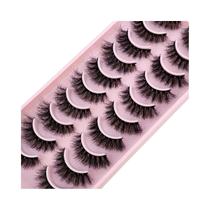 Natural Nude 3d Encaracolado Faux Vison Cílios Postiços Feitos À Mão 10 Pares Simulação Maquiagem De