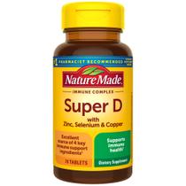 Nature Made Super Vitamina D Immune Complex, Vitamina D3, Selênio, Cobre e Zinco Suplementos para Suporte Imunológico, 70 Comprimidos, Fornecimento de 70 Dias