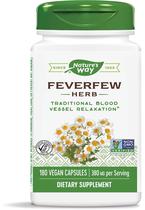 Nature's Way Feverfew 380 mg projeto não transgênico verificado Vegetariano 180 Conde