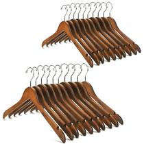 Nature Smile 20 Pack High Grade Lotus Wooden Hangers Wood Shirt Hangers, Dress Coat Jacket Clothes Hangers, com acabamento extra liso, gancho giratório de 360 graus (retrô)