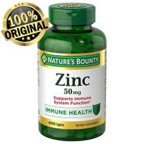 Natures Bounty Zinc Gluconate 50 mg Suporte ao Sistema Imunológico 400 Cápsulas