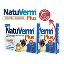 NatuVerm Plus Giardia Vermifugo para Cães até 10kg com 4 Comprimidos
