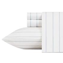 Nautica - Coleção Percale - Conjunto de Folhas de Cama - 100% Algodão, Crisp & Cool, Roupa de Cama Leve & Umidade-Wicking, Rainha, Ilha dos Capitães