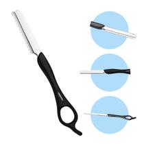 Navalha de Barbear Barbeiro Cabelereiro Rosto Profissional para Desfiar Reta Inox Multiuso Dompel