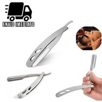 Navalha de Barbear Profissional Aço Inox Navalhete de Acabamento Sobrancelha Barba Barbeiro