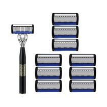 Navalha Manual Masculina De Aço Inoxidável Com 7 Camadas, Aparador De Precisão E Suporte De Metal