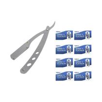 Navalha Manual Profissional Em Aço Inoxidável Para Barbeiro, Lâmina Reta Dobrável