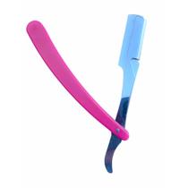 Navalha Navalhete Inox Profissional Cabo Plástico Rosa -