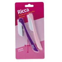 Navalha Para Sobrancelha Flamingo Ricca Rosa e Roxo