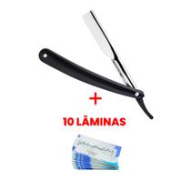 Navalha Profissional De Barbear Navalhete Para Barba Com 10 lâminas Acabamento