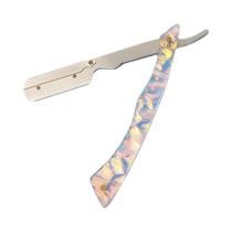 Navalha Profissional Dobrável Portátil De Aço Inoxidável Com Cabo Colorido Para Barba Masculina