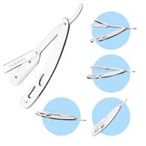 Navalhete de Barbear Barbeiro Cabelereiro Rosto Navalha Retrátil Aço Inox Profissional Dompel